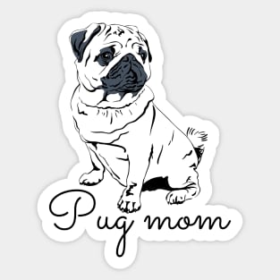 Pug Mom Sticker